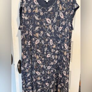 J. Jill wearever blue maxi dress with Subtle  Print